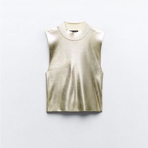 Metallic Mock Neck Top
